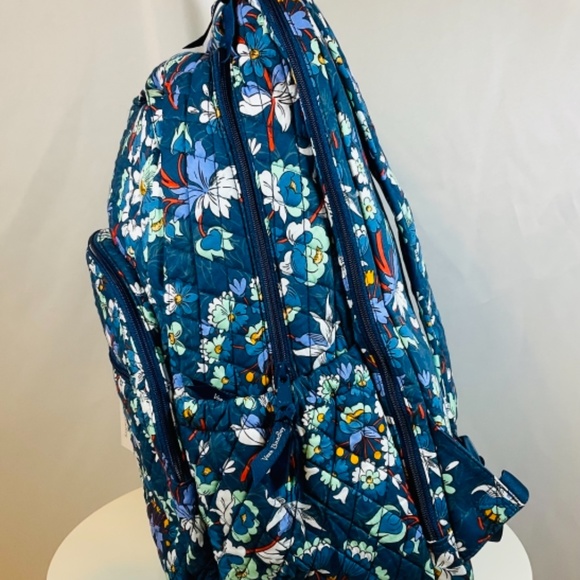 Vera Bradley Essential Large Backpack Laptop Blue Spring Break - Picture 5 of 9